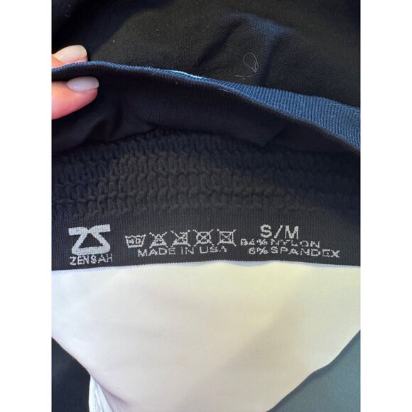 Zensah Seamless Sport Bra Size S/M Black 32 ABC - 34AB Smocked Stretch NWT $48 - Picture 5 of 8